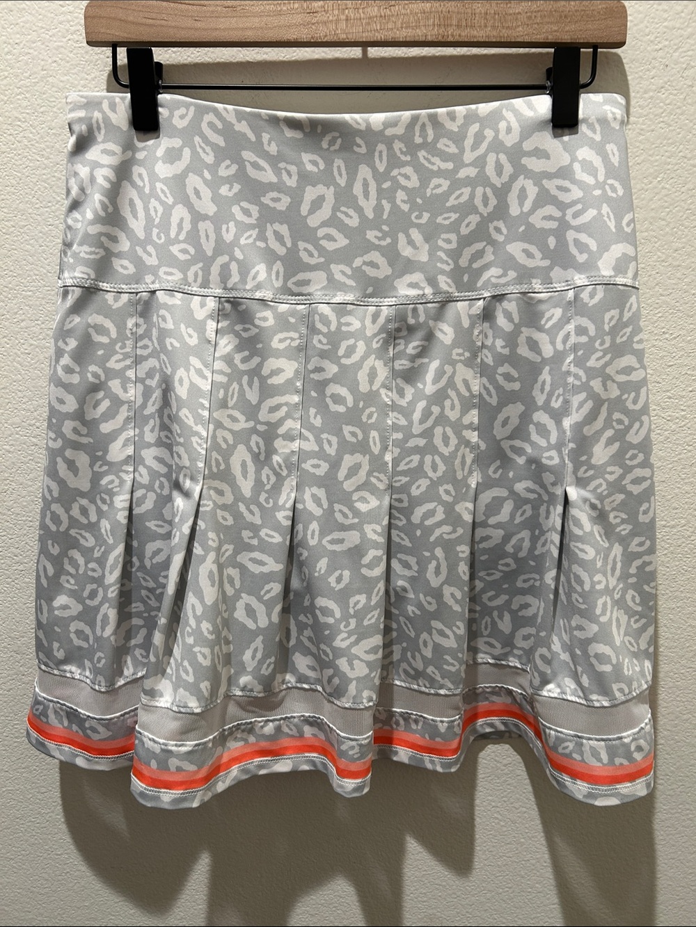 Lucky In Love Pleated Animal Print Skorts with Coral Trim